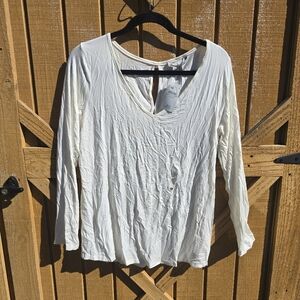 BKE Cream Long Sleeve Top